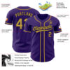 Custom Purple Black Pinstripe Old Gold Authentic Baseball Jersey