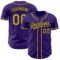 Custom Purple Black Pinstripe Old Gold Authentic Baseball Jersey