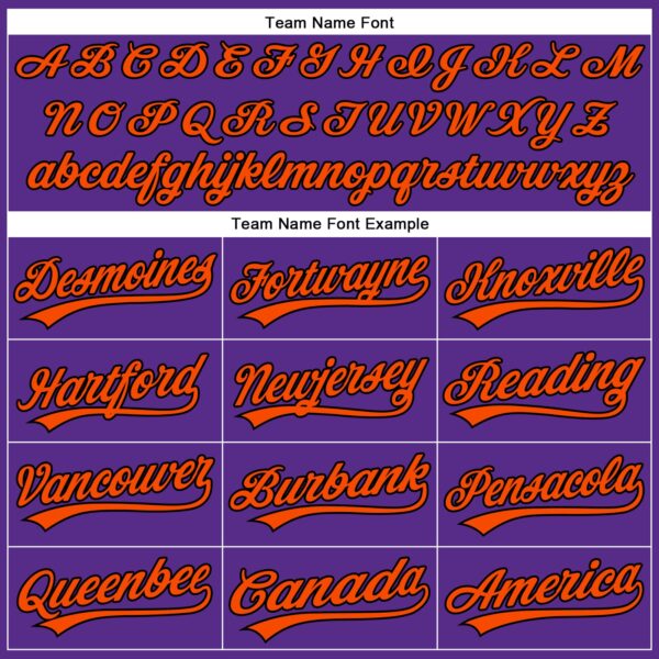 Custom Purple Black Pinstripe Orange Authentic Baseball Jersey