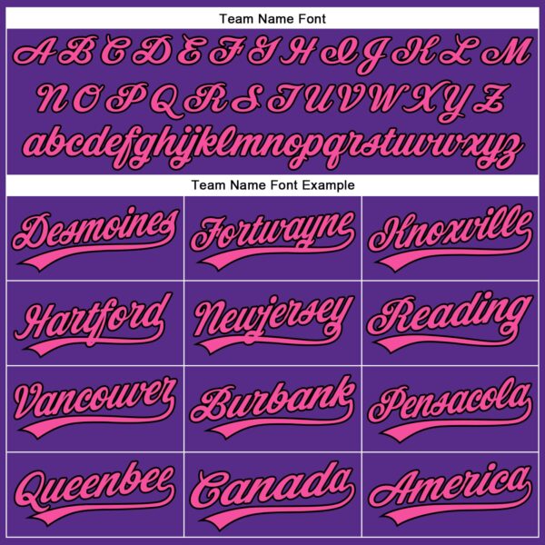 Custom Purple Black Pinstripe Pink Authentic Baseball Jersey