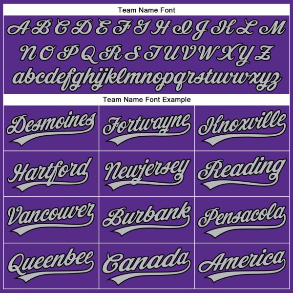 Custom Purple Black Pinstripe Gray Authentic Baseball Jersey