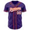 Custom Purple White Pinstripe Orange Authentic Baseball Jersey