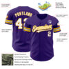 Custom Purple White-Gold Authentic Baseball Jersey