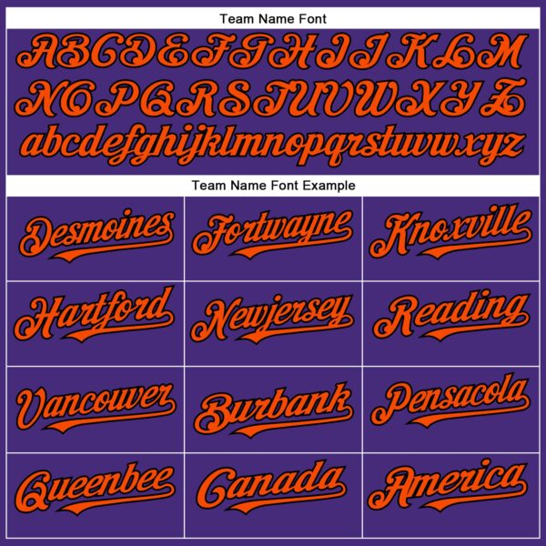 Custom Purple Black-Orange Authentic Baseball Jersey