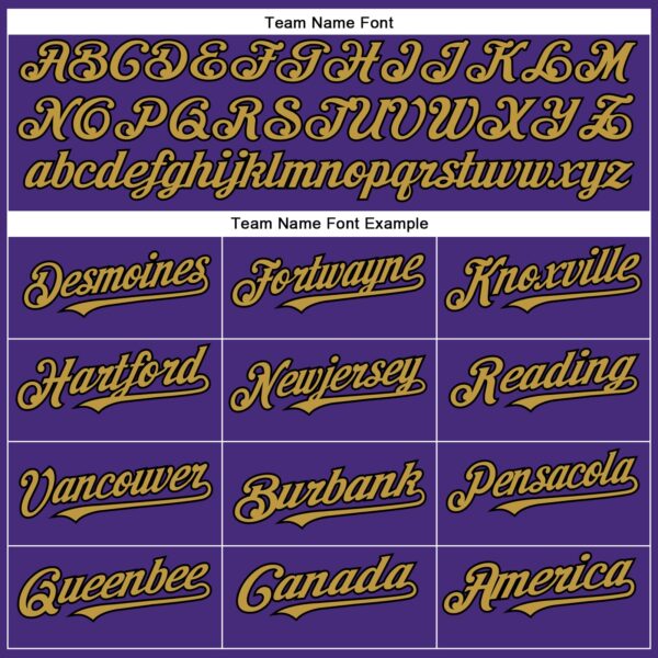 Custom Purple Black-Old Gold Authentic Baseball Jersey