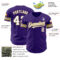 Custom Purple White-Old Gold Authentic Baseball Jersey