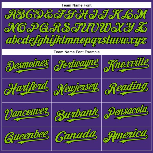 Custom Purple Black-Neon Green Authentic Baseball Jersey