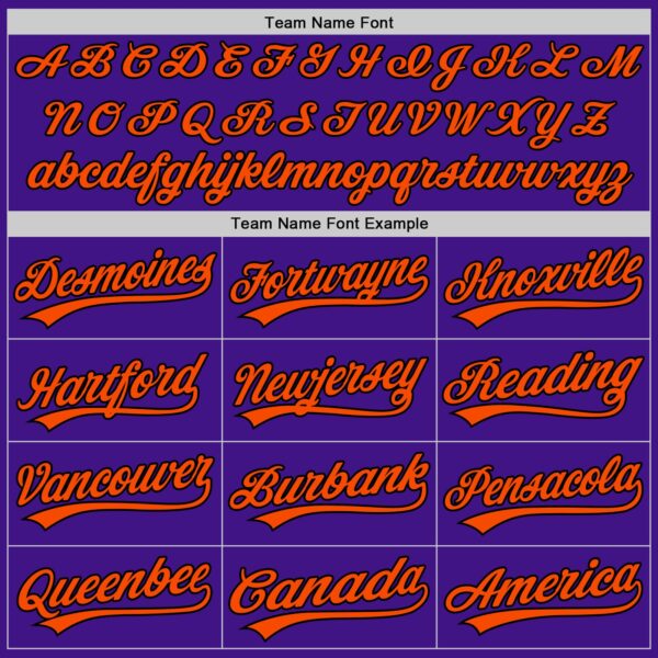 Custom Purple Orange-Black Authentic Throwback Baseball Jersey