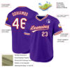 Custom Purple White-Red Authentic Throwback Baseball Jersey