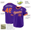 Custom Purple Orange-Gray Authentic Throwback Baseball Jersey