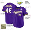 Custom Purple Old Gold-Black Authentic Throwback Baseball Jersey