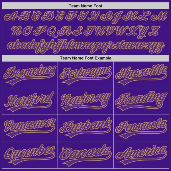Custom Purple Old Gold-Black Authentic Throwback Baseball Jersey
