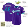 Custom Purple Teal-White Authentic Throwback Baseball Jersey