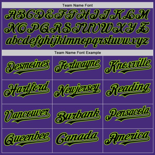 Custom Purple Black-Neon Green Authentic Baseball Jersey