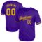 Custom Purple Yellow Mesh Authentic Throwback Baseball Jersey