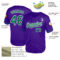 Custom Purple Kelly Green-White Mesh Authentic Throwback Baseball Jersey