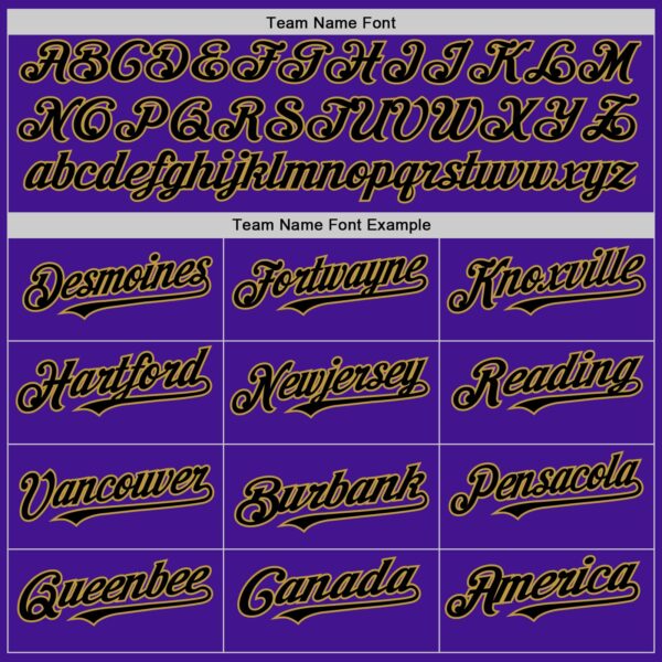 Custom Purple Black-Old Gold Mesh Authentic Throwback Baseball Jersey