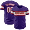 Custom Purple White-Red Authentic Baseball Jersey