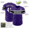 Custom Purple White-Black Authentic Baseball Jersey