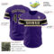 Custom Purple Black-Cream Authentic Baseball Jersey