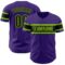 Custom Purple Black-Neon Green Authentic Baseball Jersey