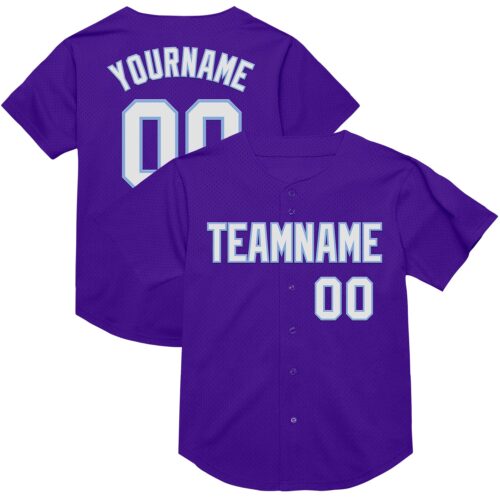 Purple0659 Custom Purple White-Light Blue Mesh Authentic Throwback Baseball Jersey