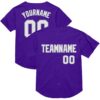 Custom Purple White-Gray Mesh Authentic Throwback Baseball Jersey