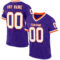 Purple0677 Custom Purple White-Orange Mesh Authentic Throwback Football Jersey