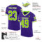 Purple0679-1 Custom Purple Neon Green-White Mesh Authentic Throwback Football Jersey