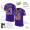 Purple0680-1 Custom Purple Vintage USA Flag Cream-Black Mesh Authentic Throwback Football Jersey