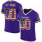 Purple0680 Custom Purple Vintage USA Flag Cream-Black Mesh Authentic Throwback Football Jersey