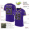 Purple0681-1 Custom Purple Black-Cream Mesh Authentic Throwback Football Jersey