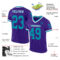 Purple0684-1 Custom Purple Teal-White Mesh Authentic Throwback Football Jersey