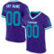 Purple0684 Custom Purple Teal-White Mesh Authentic Throwback Football Jersey