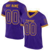 Custom Purple Gold Mesh Authentic Throwback Football Jersey