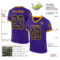 Purple0687-1 Custom Purple Black-Gold Mesh Authentic Throwback Football Jersey