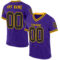 Purple0687 Custom Purple Black-Gold Mesh Authentic Throwback Football Jersey