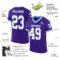 Purple0688-1 Custom Purple White-Light Blue Mesh Authentic Throwback Football Jersey