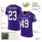 Purple0689-1 Custom Purple White-Black Mesh Authentic Throwback Football Jersey