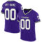 Purple0689 Custom Purple White-Black Mesh Authentic Throwback Football Jersey