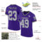Purple0690-1 Custom Purple Gray-Black Mesh Authentic Throwback Football Jersey