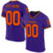 Purple0691 Custom Purple Orange-Black Mesh Authentic Throwback Football Jersey