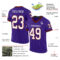 Purple0692-1 Custom Purple Red-Black Mesh Authentic Throwback Football Jersey