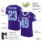Purple0694-1 Custom Purple Light Blue-White Mesh Authentic Throwback Football Jersey