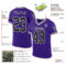Purple0695-1 Custom Purple Black-White Mesh Authentic Throwback Football Jersey