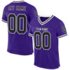Custom Purple Black-White Mesh Authentic Throwback Football Jersey