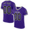 Purple0695 Custom Purple Black-White Mesh Authentic Throwback Football Jersey