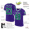 Purple0696-1 Custom Purple Kelly Green-White Mesh Authentic Throwback Football Jersey
