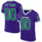 Purple0696 Custom Purple Kelly Green-White Mesh Authentic Throwback Football Jersey