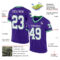 Purple0697-1 Custom Purple White-Kelly Green Mesh Authentic Throwback Football Jersey